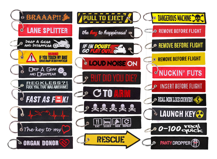 Funny motorcycle key tags discount