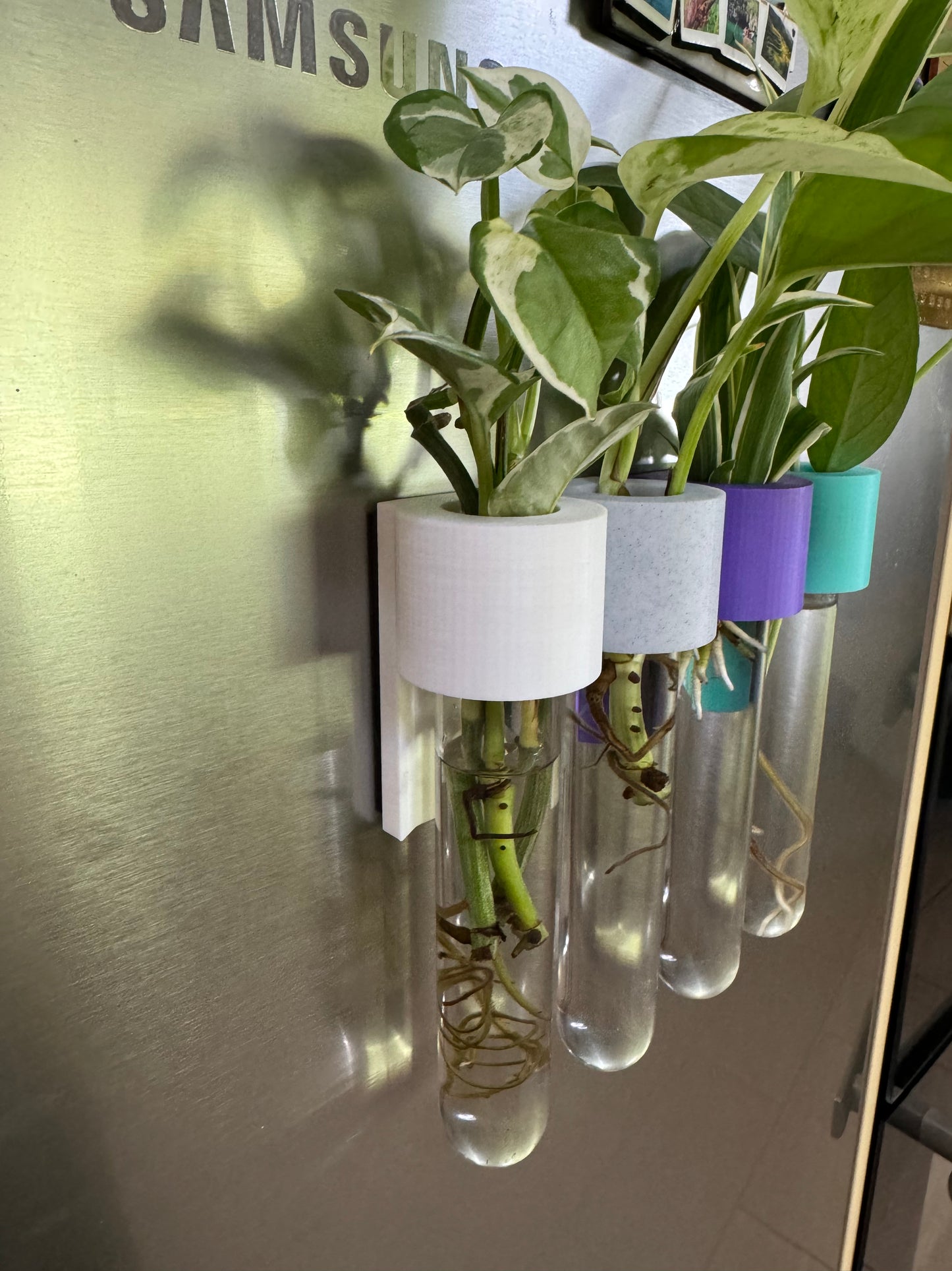 3D Printed Magnetic Fridge Hydroponic Planter/Vase