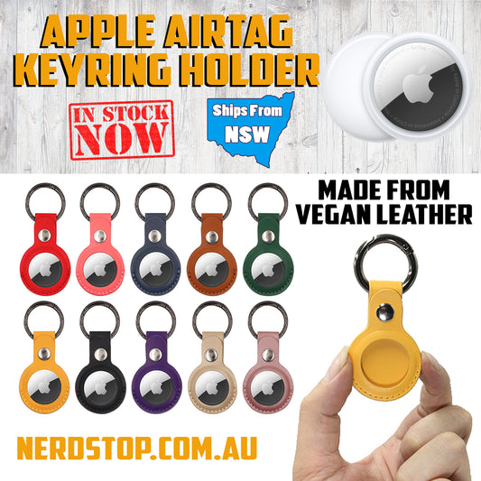 Apple AirTag Vegan Leather Keyring Holder - Version 2 - Nerd Stop