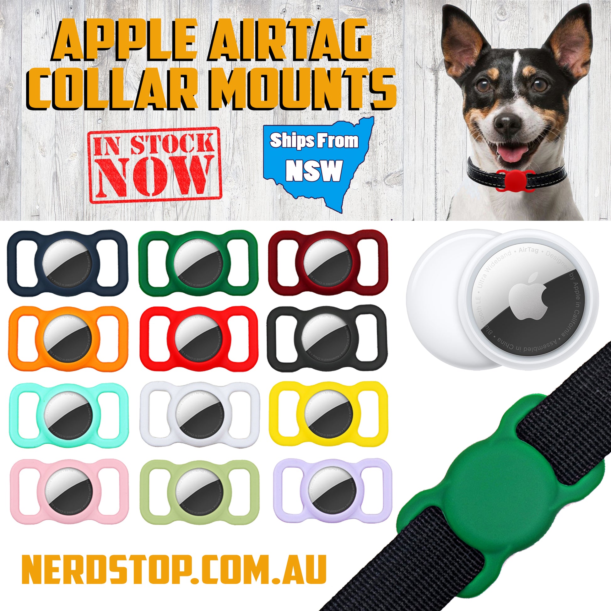 Apple AirTag holder for silicone dog collar