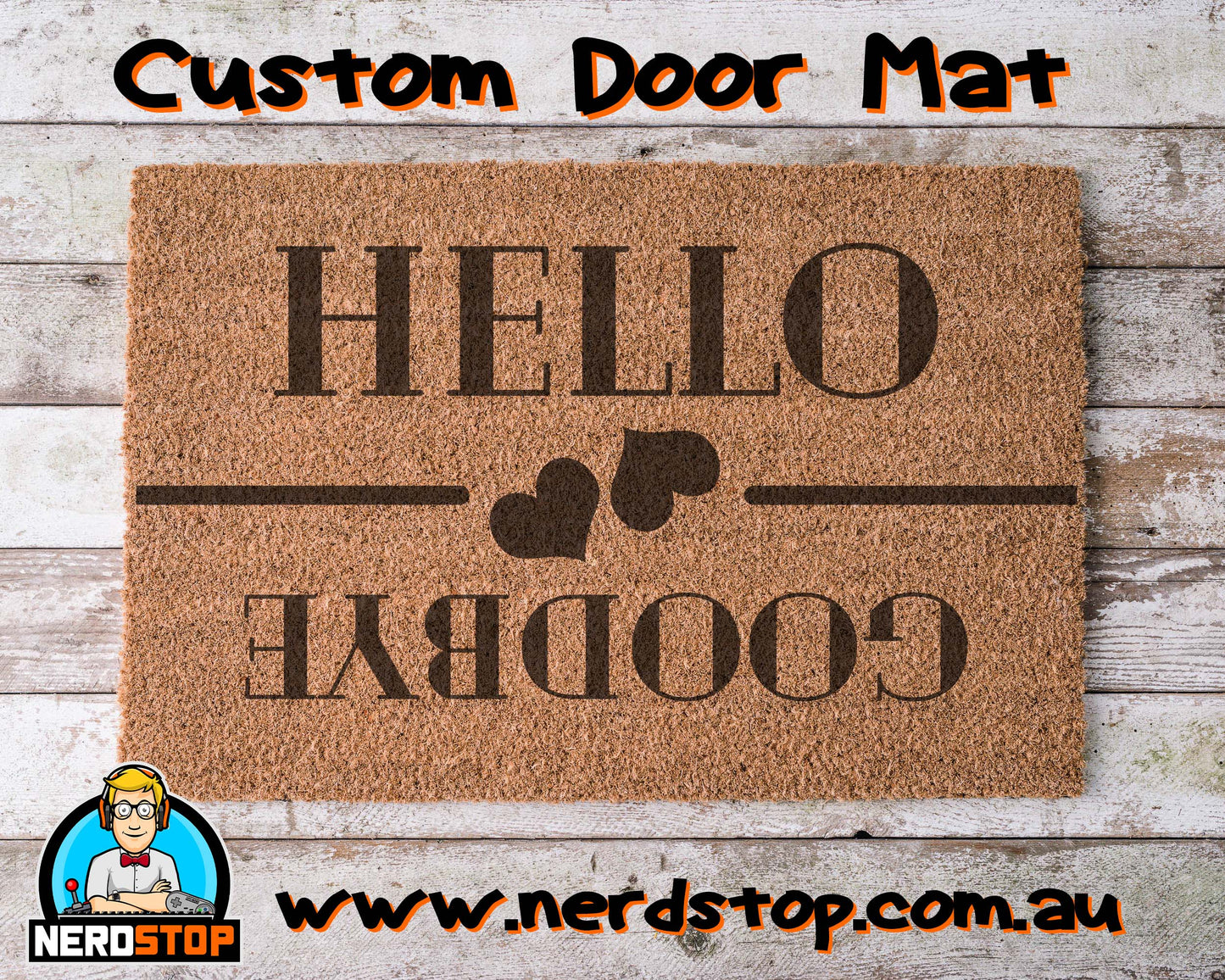 Coir Doormat - Hello Goodbye