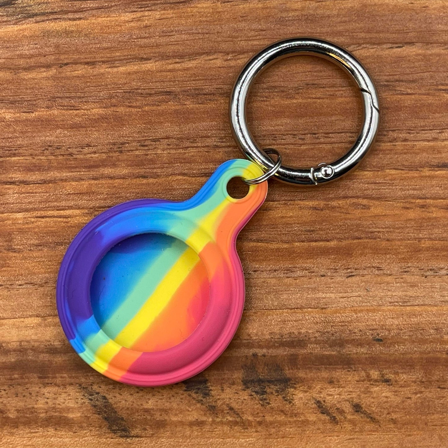 Apple AirTag Silicone Keyring Holder - Rainbow - Nerd Stop