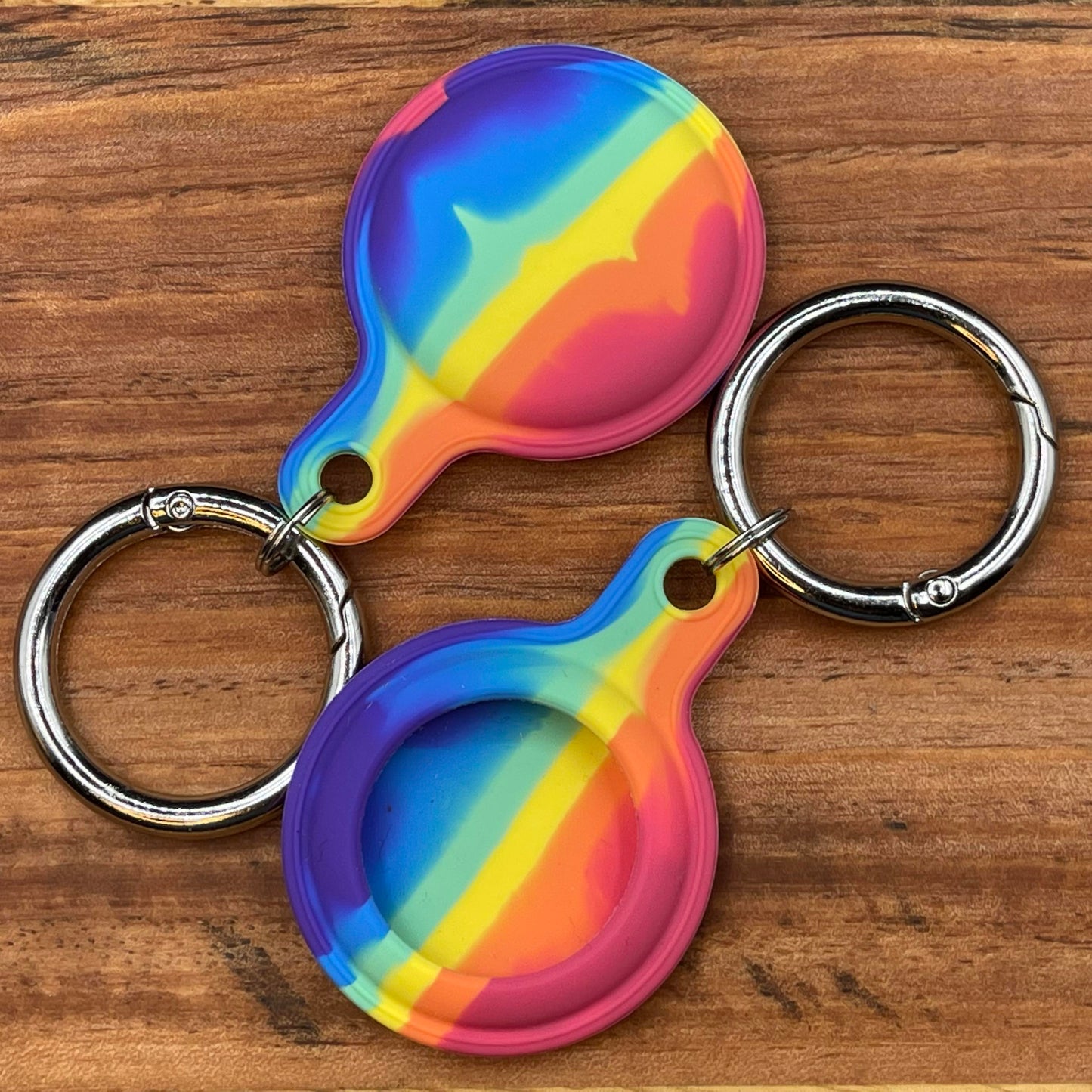 Apple AirTag Silicone Keyring Holder - Rainbow - Nerd Stop