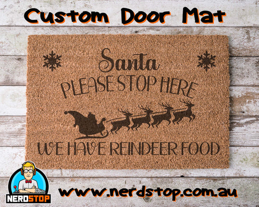 Coir Doormat - Santa please stop here