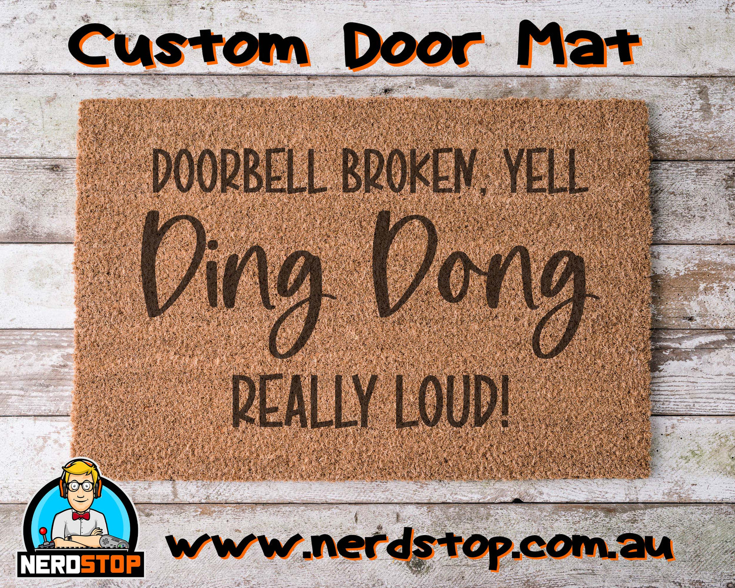Coir Doormat - Doorbell Broken