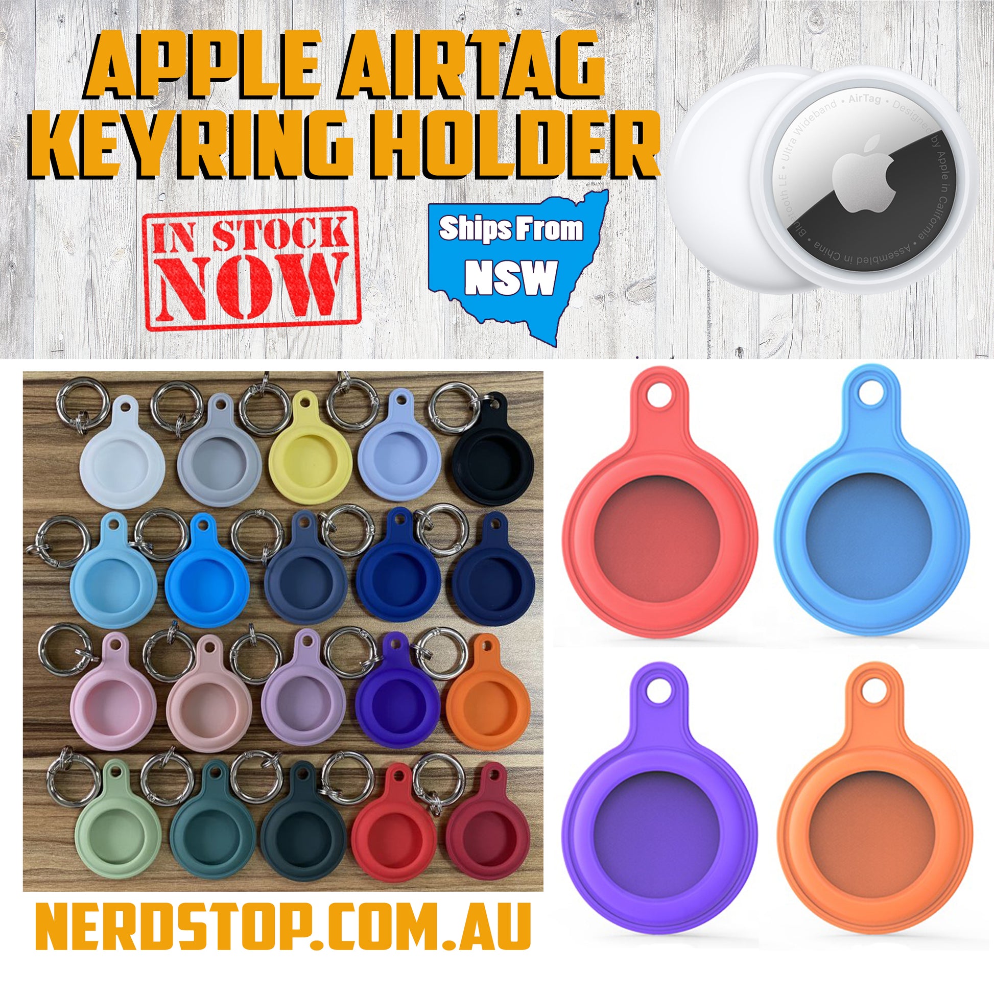 Apple AirTag Silicone Keyring Holder - Nerd Stop